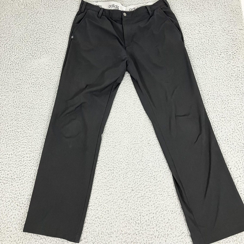 Adidas Pants Mens 36x32 Black Golf Performance Stretch‎ Straight Leg AF1710